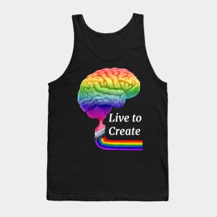 Live To Create Colorful Artistic Right Brain Tank Top